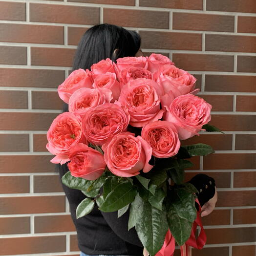 Букет из 15 пионовидных роз Pink Expression