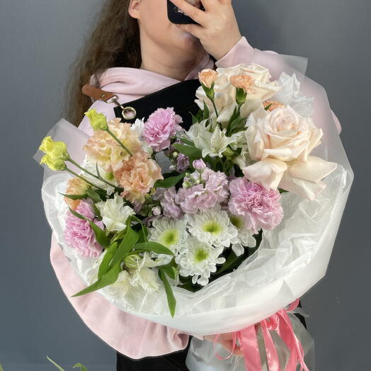 Букет с французскими нежными розами 🌸