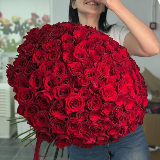 101 эквадорская роза 80см