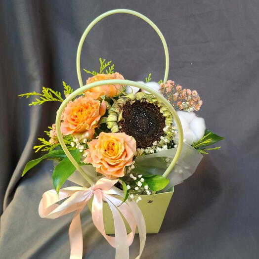 Сумочка с рыжими розами 💐
