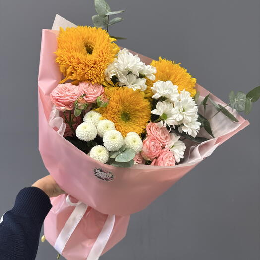 Букет с подсолнухами 💛