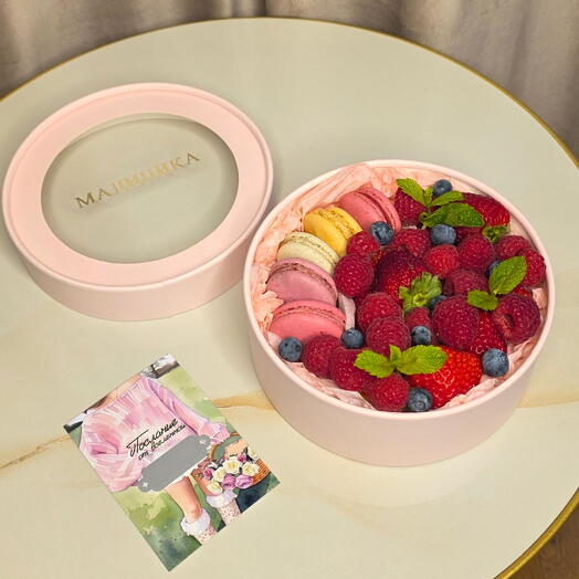 Миниатюрная коробочка с клубникой 🍓 открытка с предсказанием в подарок 🎁
