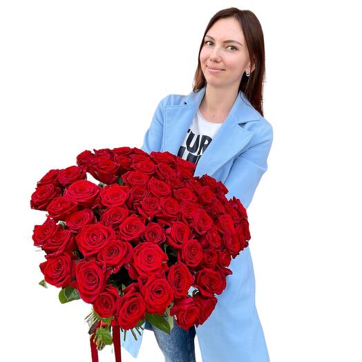 Букет с красными розами