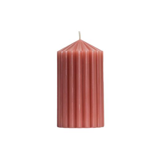 Decorative textured candle SIGIL 130*70 Coral color
