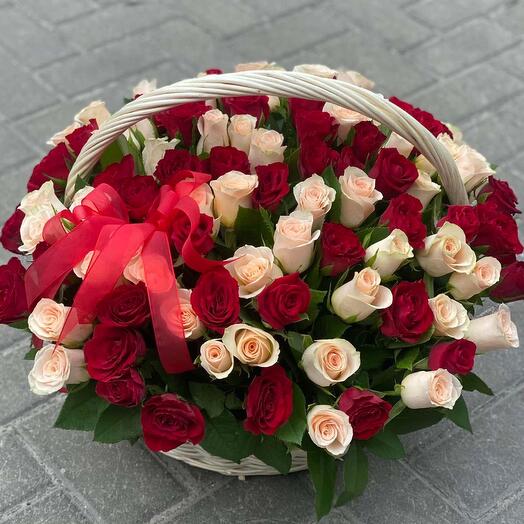 101 rosas en la cesta