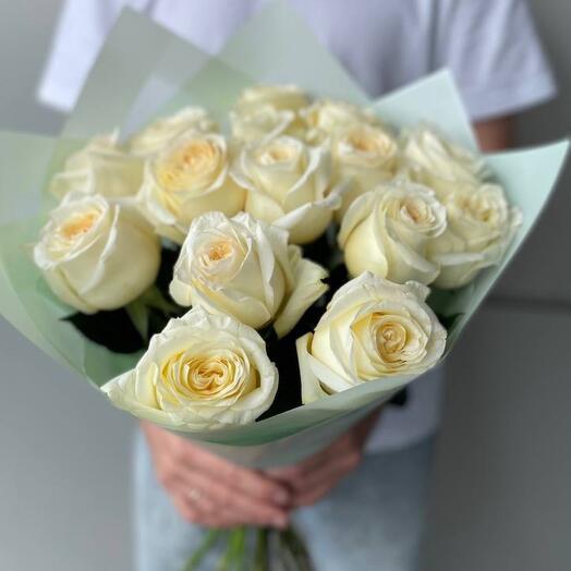 Peony-shaped 15 pcs Vanilla roses