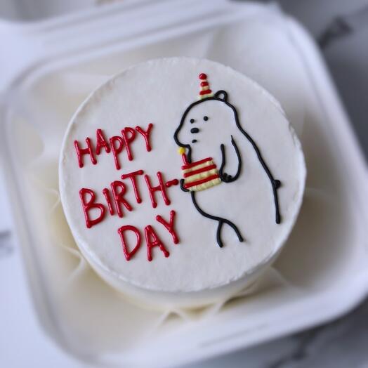 Бенто торт с мишкой happy birthday