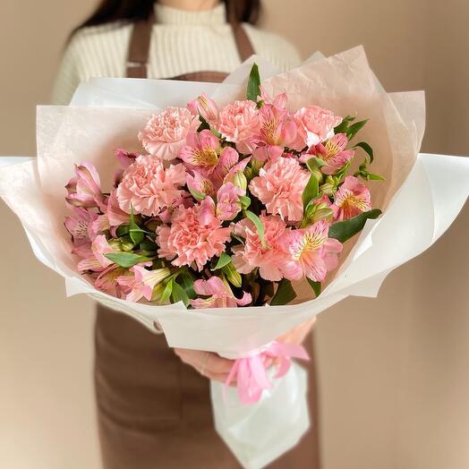 Букет самых стойких цветов🌸💗🌿(альстромерия, диантус сортовой)