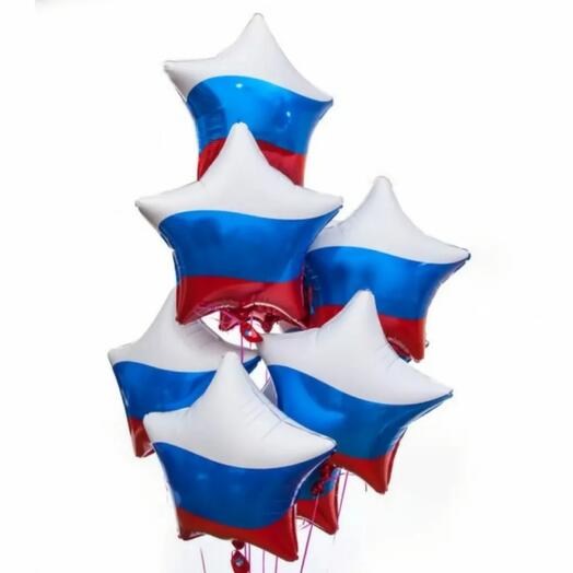 Fountain "Russian star", tricolor, 7 pieces
