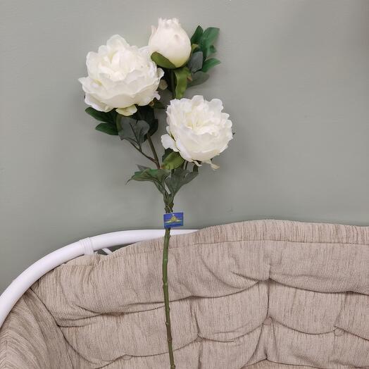 Пион белый 3 бутона искусственный