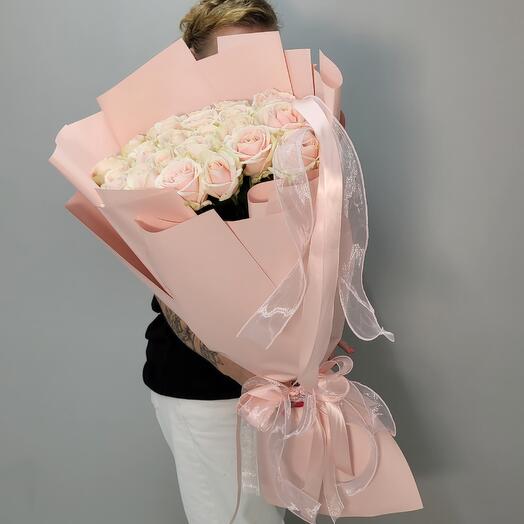 De todo corazón (rosas de crema alta 25pcs)
