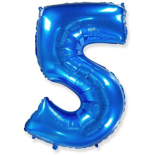 Шар фольгированный цифра "5"