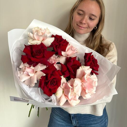 Un ramo de rosas francesas "para tu amada"