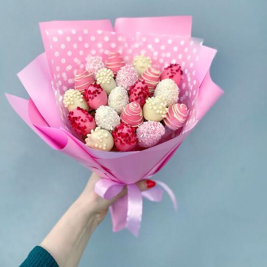 🍓Клубничный букет🍓Милый букет из клубники мелкого калибра