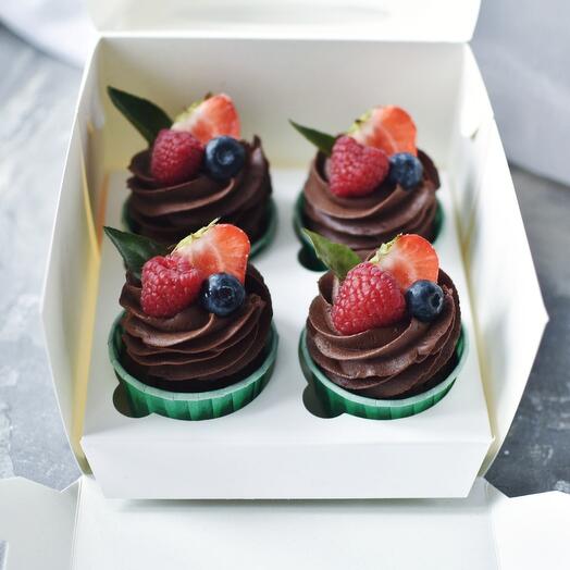 Cupcakes de chocolate, 4 piezas