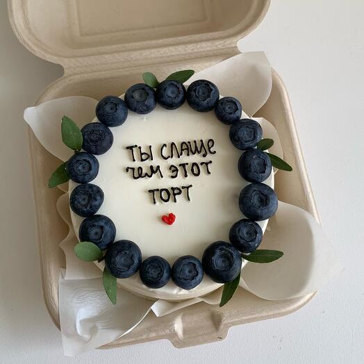 Бенто торт с голубикой