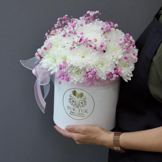Цветы в коробке «XL» pink