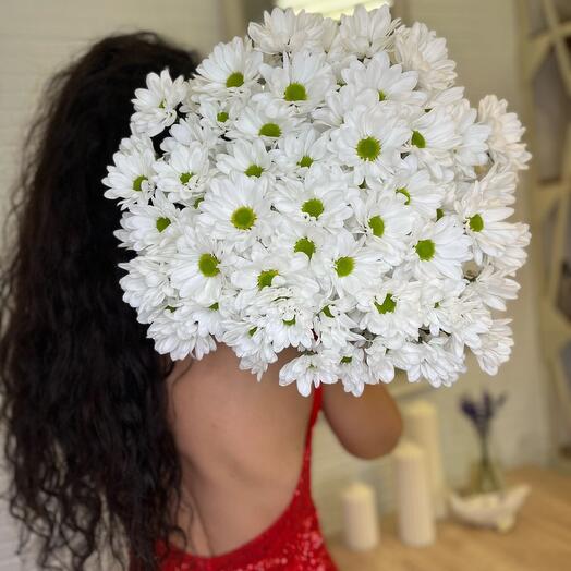 Букет из кустовых хризантем ромашкой