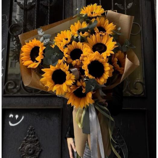 A large Bouquet with Sunflowers