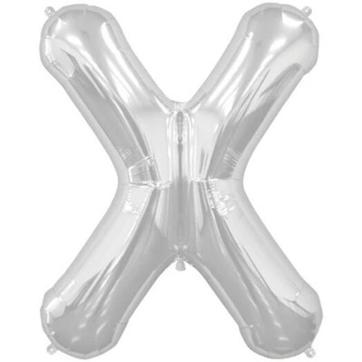 Letter X Silver Foil Balloon-5282