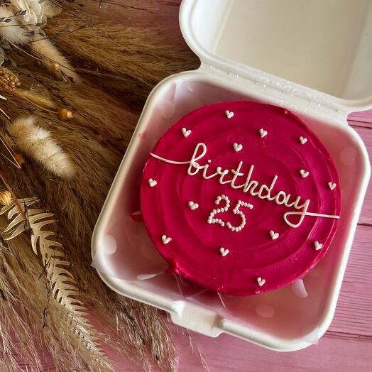 Pastel de cumpleaños rosa Bento
