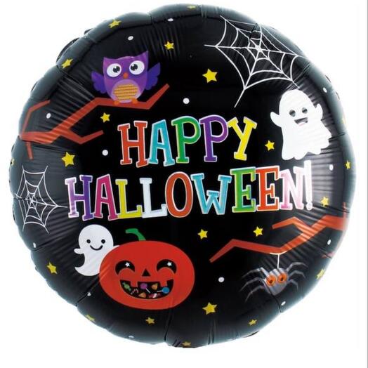 Круглый фольгированный шар хэллоуин Halloween