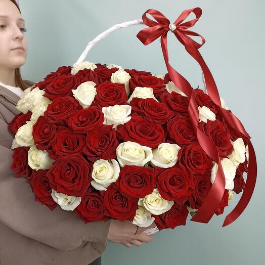 101 роза в корзине С243253