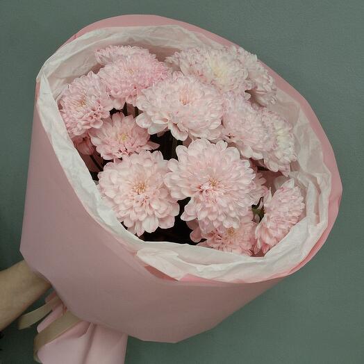 Букет розовых хризантем для мамы