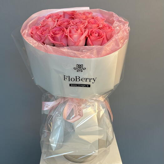 15 Pink Roses Bouquet