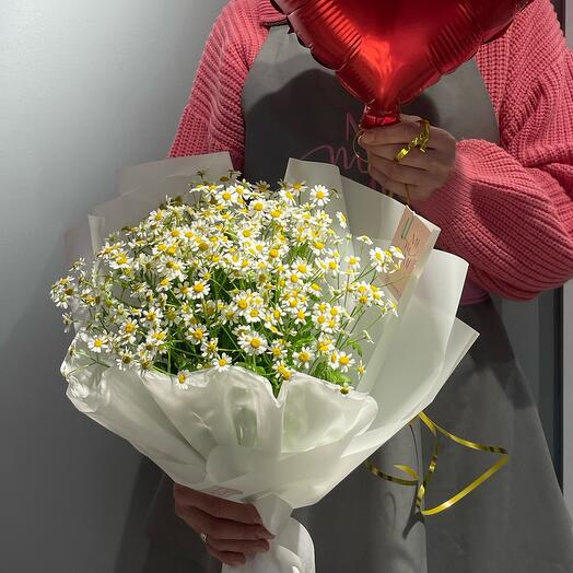 💐+🎈Комбо-Набор: Ромашки+шар сердце