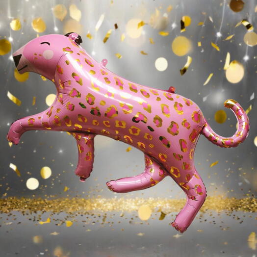 Повітряна куля гелій "Леопард рожевий". Helium foil balloon Pink leopard