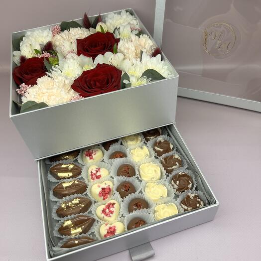 Flores en la Caja "dulce sorpresa"
