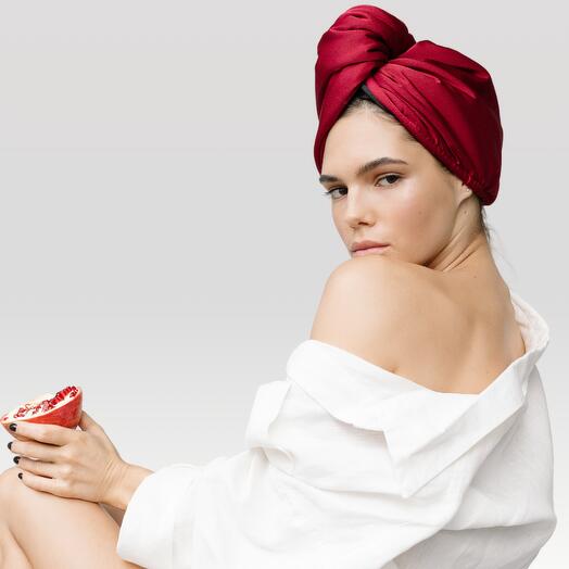 Tuscany - Turbante per asciugare i capelli con seta di gelso e microfibra - Un regalo che non ha mai ricevuto prima