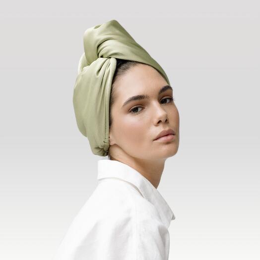 Ventura -  turbante secador de pelo con seda de morera y microfibra - Un regalo que ella nunca recibió antes