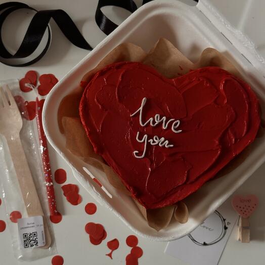Бенто торт в виде сердца в подарок на 14 февраля
