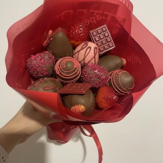 Ramo de fresas de chocolate 11 piezas