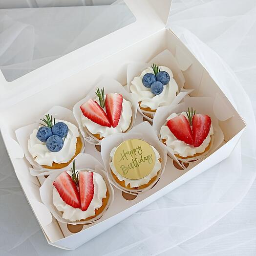 Капкейки "Happy birthday" 6 шт