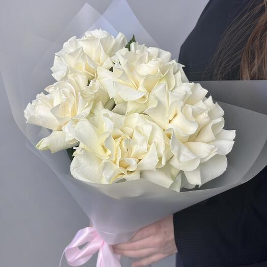 💖  ВАУ букет из белых французских роз (FW0181)
