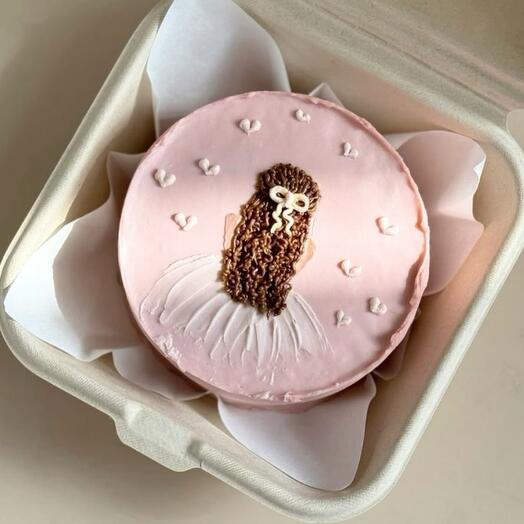 Бенто-торт узор девушки