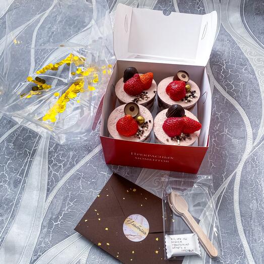 Трайфлы 4 шт любимой девушке на 14 февраля