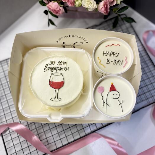 Набор бенто-торт и cake to go « с днём рождения»