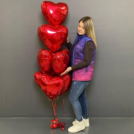 Ramo de globos de helio"Corazón"