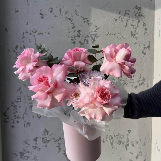 Розовая акварель