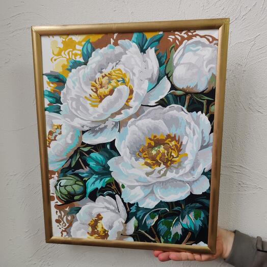 Картина Цветы холст, рама