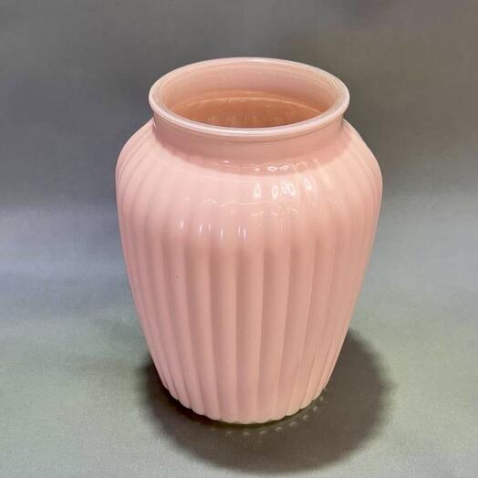 Ваза стеклянная Молочно-Розовая