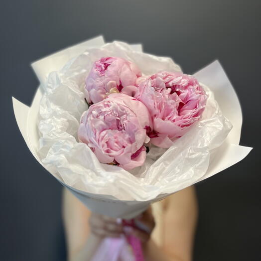 Моно из 3 розовых пионов💕