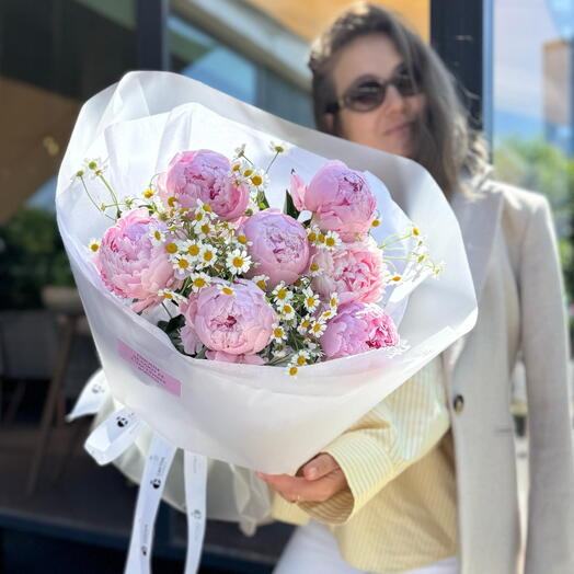 Летнее Дуо Ромашки и Пионы