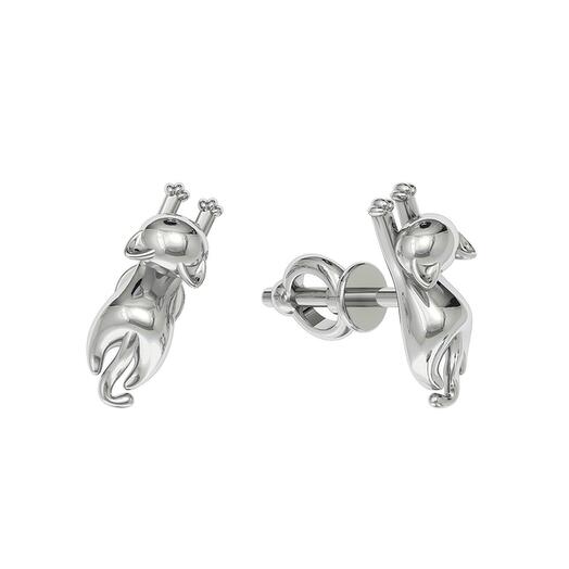 Серьги пусеты "Котята" гвоздики на винтовом замке