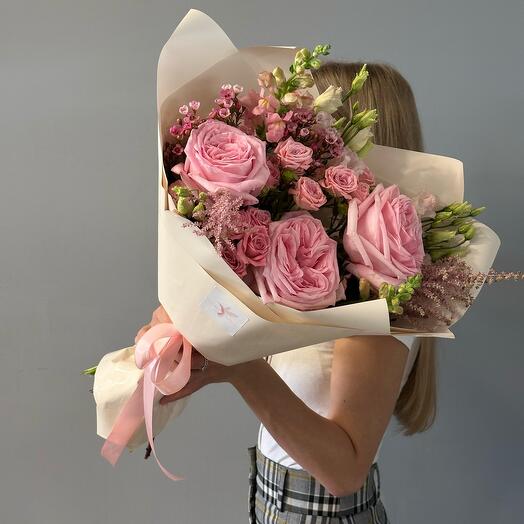 Букет с пионовидными розами Pink Ohara