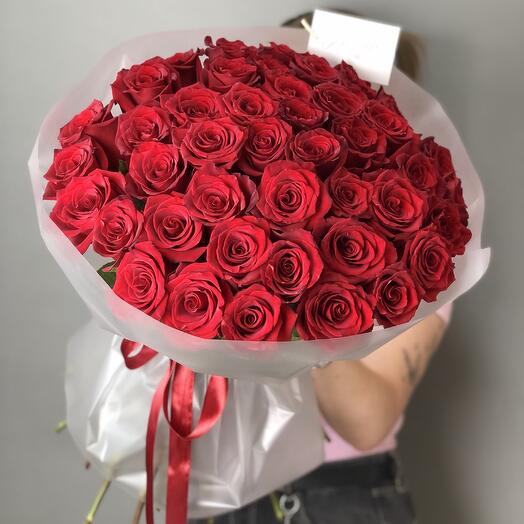 Большой букет красных роз премиум кл Дню влюбленных💌